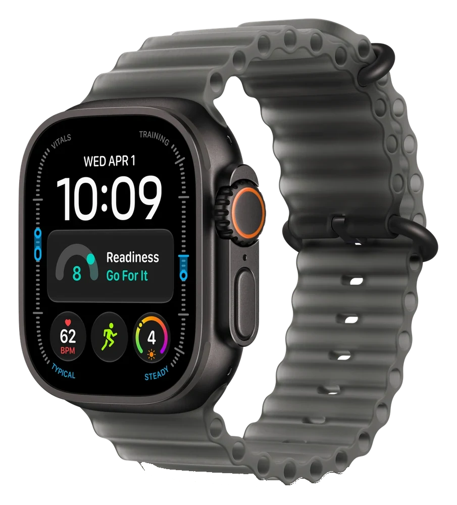 Apple Watch Ultra 4 · Ocean Band — Black · Black