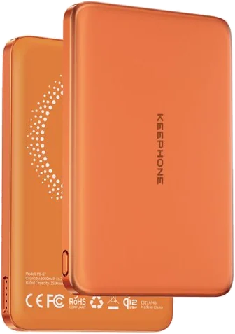Повербанк Keephone Shanks Qi2 5 000 мАч — Cosmic Orange