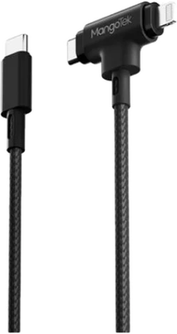 Кабель MangoTek RCA205 2 в 1: USB-C и Lightning, MFi — Black