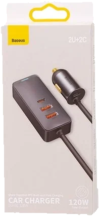 Автомобильное зарядное Baseus 120W — Gray