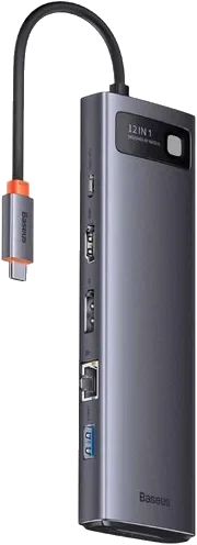 USB-C хаб Baseus Metal Gleam 12 в 1 — Gray