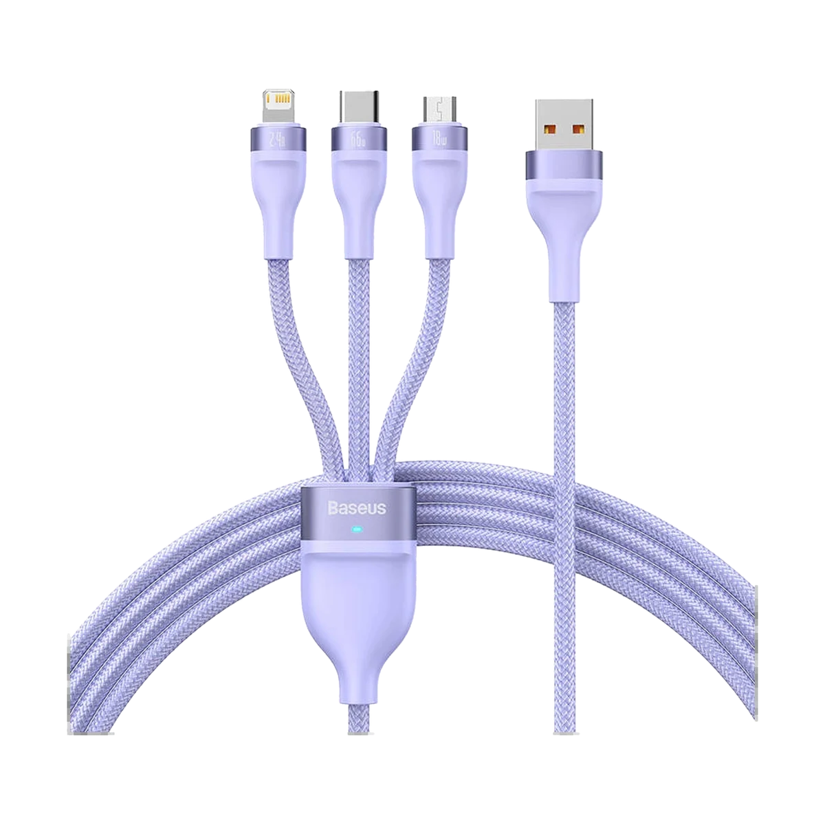Кабель Baseus Flash Series II 3 в 1 — Purple