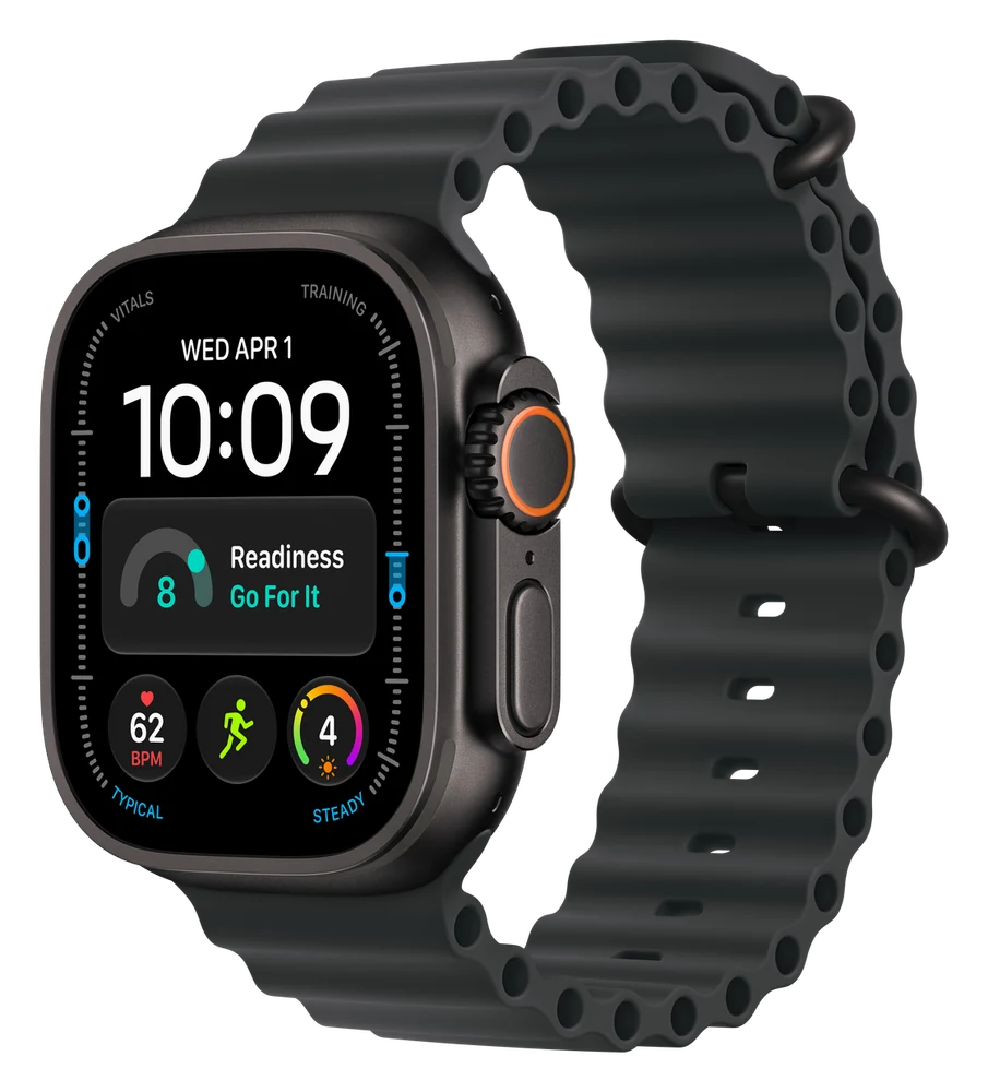Apple Watch Ultra 3 · Ocean Band — Black · Black