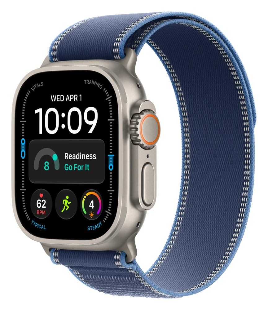Apple Watch Ultra 3 · Trail Loop — Natural · Blue/Bright Blue